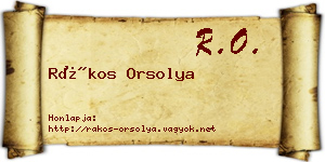 Rákos Orsolya névjegykártya